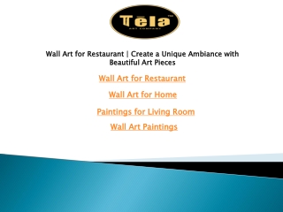 Wall Art for Restaurant  Create a Unique Ambiance with Beautiful Art Pieces