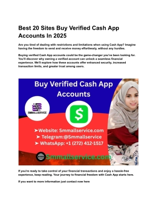 Best 20 Sites Buy Verified Cash App Accounts In 2025