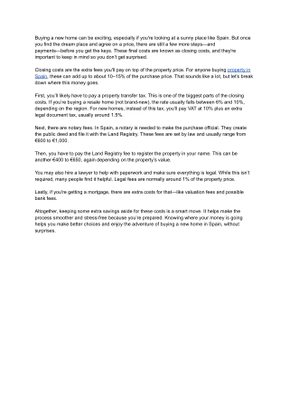 What Is Included in Closing Costs When Buying in Spain_