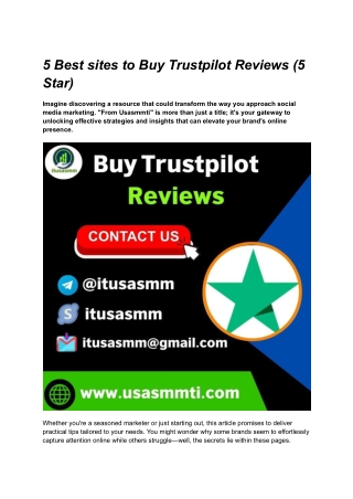 5 Best sites to Buy Trustpilot Reviews (5 Star)
