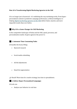 How AI is Transforming Digital Marketing Agencies in the UAE