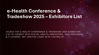 e-Health 2025 Exhibitors List – Digital Health Innovators