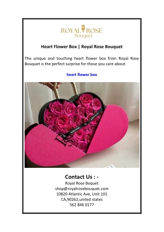 Heart Flower Box  Royal Rose Bouquet