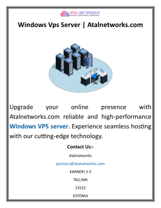 Windows Vps Server  Atalnetworks