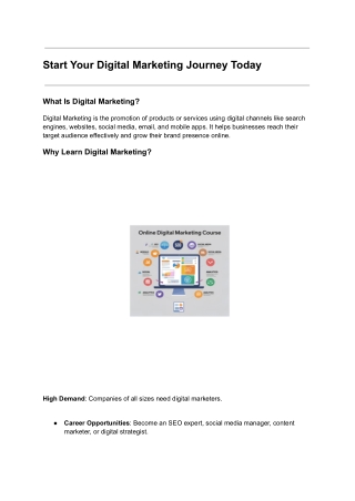 Start your Digital Marketing Journey Today