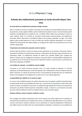 Comprimés de tramadol | Onlinepharma247.org