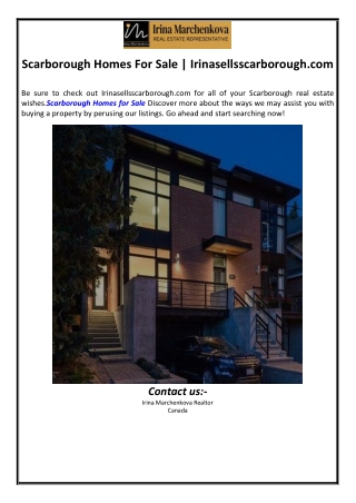 Scarborough Homes For Sale | Irinasellsscarborough.com