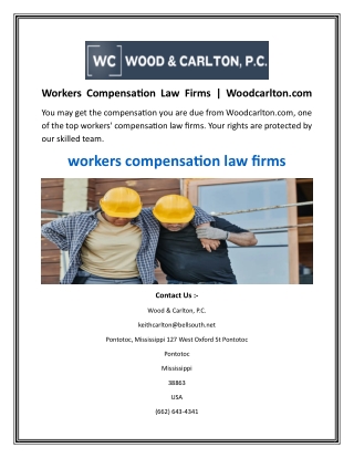 Workers Compensation Law Firms  Woodcarlton.com