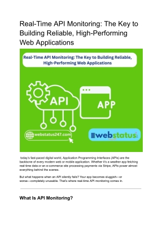Real-Time API Monitoring_ The Key to Building Reliable, High-Performing Web Applications