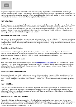 One-of-a-kind Concepts for Coin Collectors: Coin Gifts They'll Prize