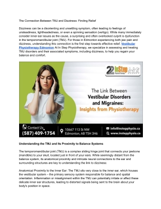 The Connection Between TMJ and Dizziness_ Finding Relief