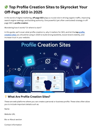 Profile Creation Sites