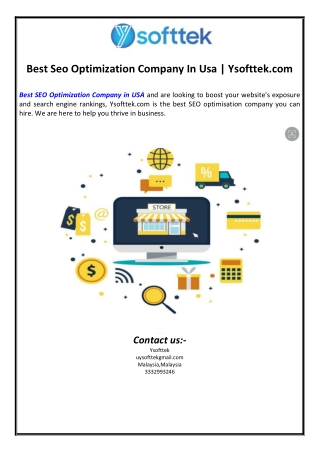 Best Seo Optimization Company In Usa | Ysofttek.com