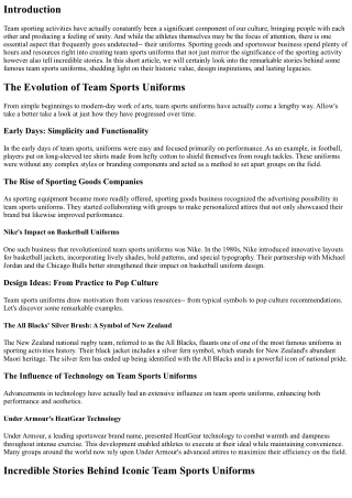 Unbelievable Stories Behind Iconic Team Sports Uniforms