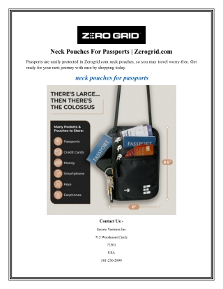 Neck Pouches For Passports Zerogrid.com