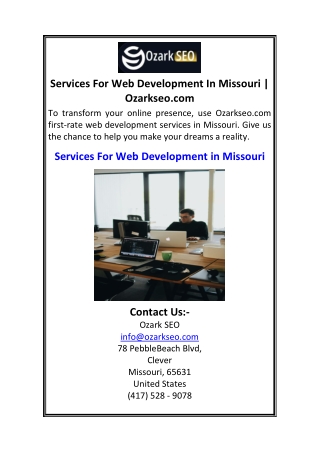 Services For Web Development In Missouri Ozarkseo.com