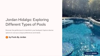 Jordan Hidalgo: Exploring Different Types of Pools