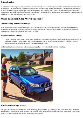 When Is a Small Chip Worth the Risk? Understanding Damage Levels.