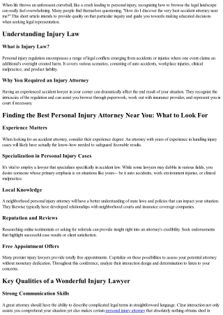 Locating the Best Injury Attorney Near You: What to Try to find