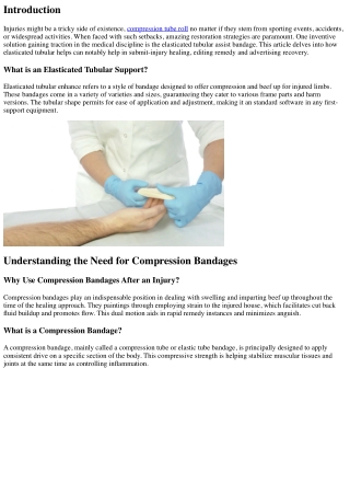 How Elasticated Tubular Support Can Aid in Post-Injury Recovery