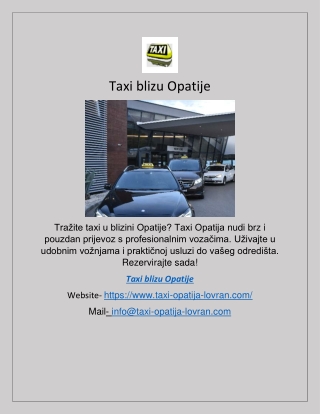 Taxi blizu Opatije