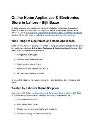 Online Home Appliances & Electronics Store in Lahore - Bijli Bazar (10)