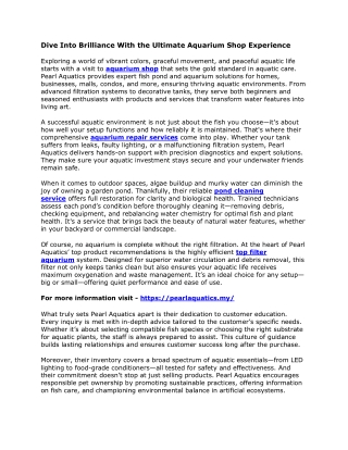 Dive Into Brilliance With the Ultimate Aquarium Shop Experience