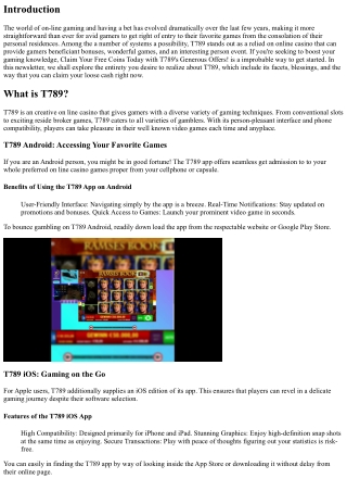 Claim Your Free Coins Today with T789's Generous Offers!