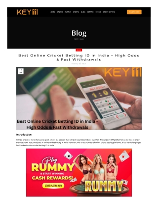 Best Online Cricket Betting ID in India – High Odds & Fast Withdrawals