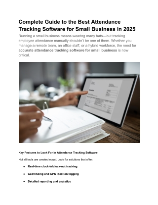 Complete Guide to the Best Attendance Tracking Software for Small Business in 2025