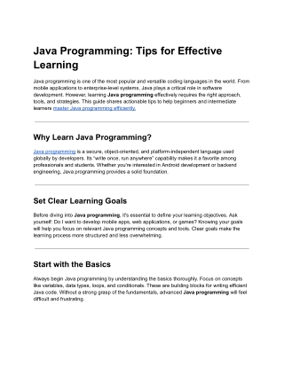 A - Java Programming_ Tips for Effective Learning
