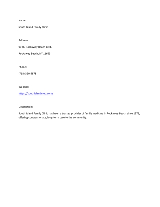 South Island Family Clinic