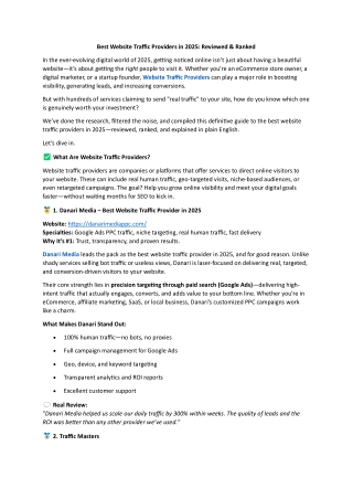 Best Website Traffic Providers in 2025 Reviewed & Ranked