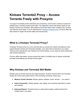 Kickass Torrentz2 Proxy