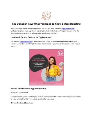 Egg Donation Pay: What You Need to Know Before Donating