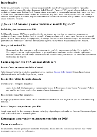 Empezando desde cero con FBA Amazon: Primeros pasos esenciales