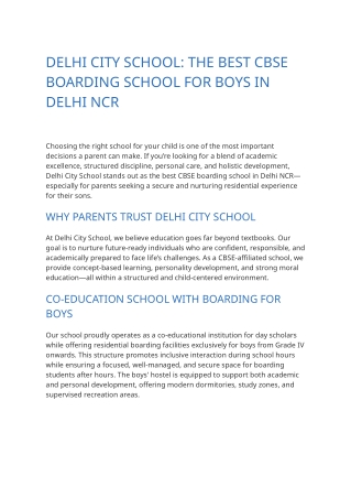 Best CBSE Boarding Schools in Delhi NCR