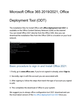 Microsoft Office 365 2019/2021, Office Deployment Tool (ODT)
