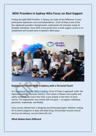 NDIS Providers in Sydney Who Focus on Real Support