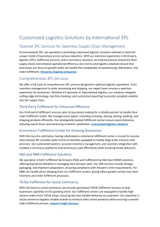 Best 3pl for ecommerce