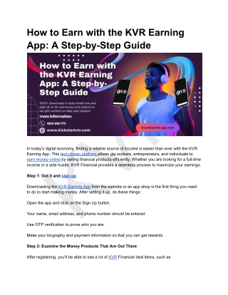 How to Earn with the KVR Earning App_ A Step-by-Step Guide