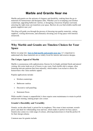 Marble and Granite Near me