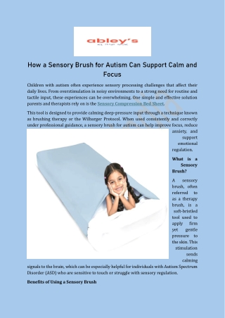 How a Sensory Brush for Autism Can Support Calm and Focus