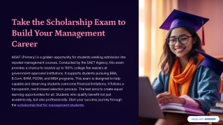 Take the Scholarship Exam to Build Your Management Career