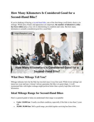 How Many Kilometers Is Considered Good for a Second