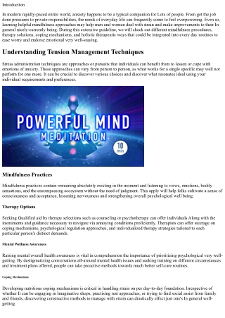 Mindfulness Strategies for Controlling Tension in Everyday life