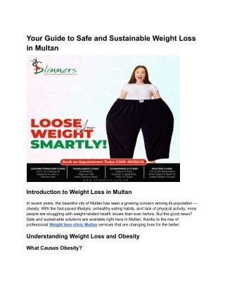 Your Guide to Safe and Sustainable Weight Loss in Multan