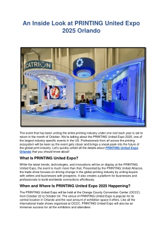 An Inside Look at PRINTING United Expo 2025 Orlando