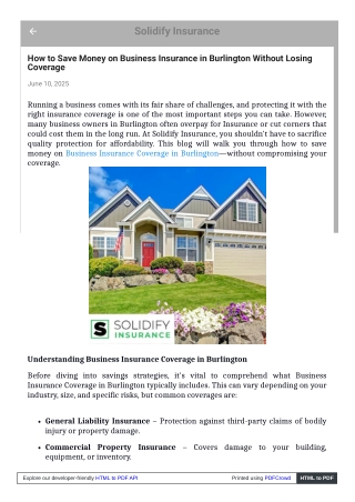 Business Insurance Coverage in Burlington