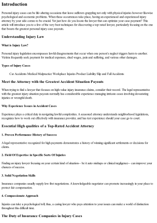 Satisfy the Attorney with the Greatest Accident Instance Payments